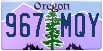 OR license plate 967MQY