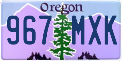 OR license plate 967MXK