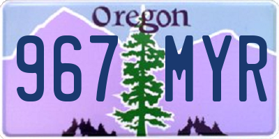 OR license plate 967MYR