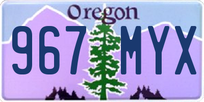 OR license plate 967MYX