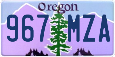 OR license plate 967MZA