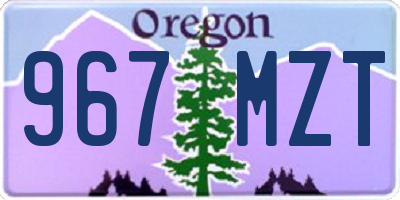 OR license plate 967MZT