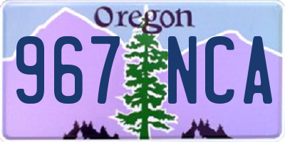 OR license plate 967NCA
