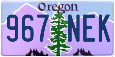 OR license plate 967NEK