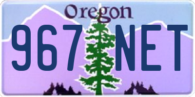 OR license plate 967NET