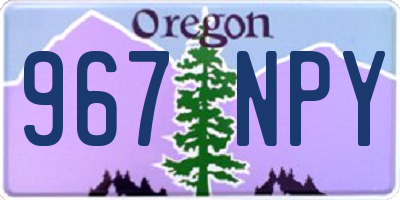 OR license plate 967NPY