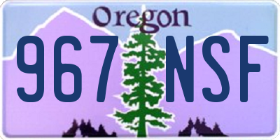 OR license plate 967NSF