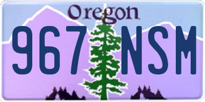 OR license plate 967NSM