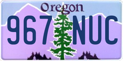OR license plate 967NUC