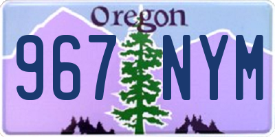 OR license plate 967NYM