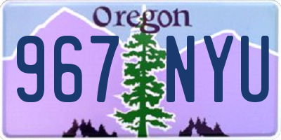 OR license plate 967NYU