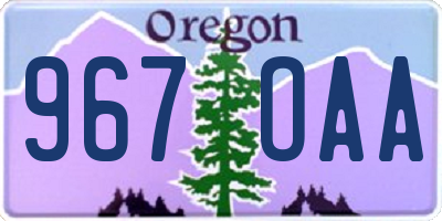 OR license plate 967OAA