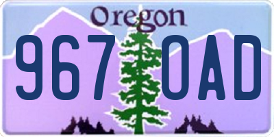 OR license plate 967OAD