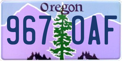 OR license plate 967OAF