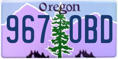 OR license plate 967OBD