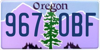 OR license plate 967OBF