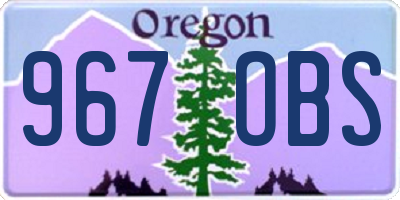 OR license plate 967OBS