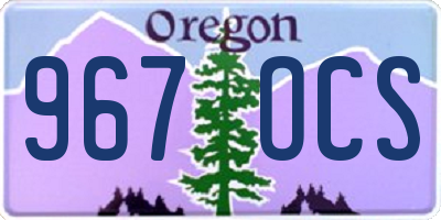 OR license plate 967OCS