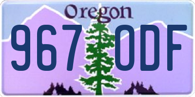 OR license plate 967ODF