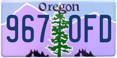 OR license plate 967OFD