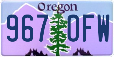OR license plate 967OFW