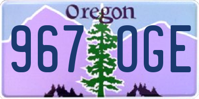 OR license plate 967OGE