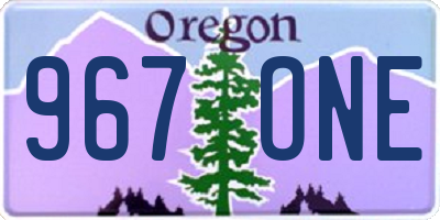 OR license plate 967ONE