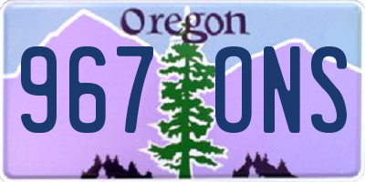 OR license plate 967ONS