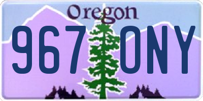 OR license plate 967ONY