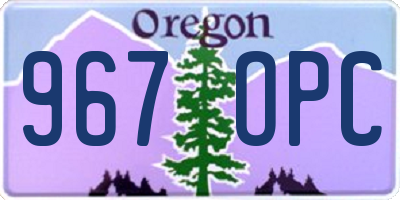 OR license plate 967OPC