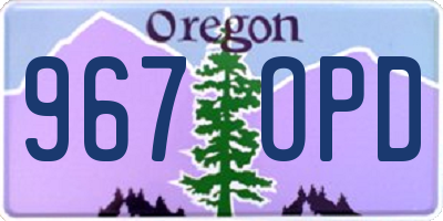 OR license plate 967OPD