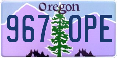 OR license plate 967OPE