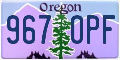 OR license plate 967OPF