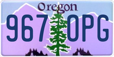 OR license plate 967OPG