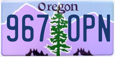 OR license plate 967OPN