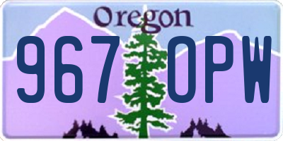 OR license plate 967OPW