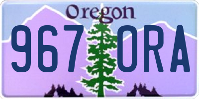 OR license plate 967ORA
