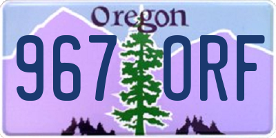 OR license plate 967ORF