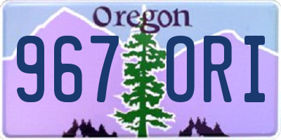 OR license plate 967ORI