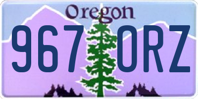 OR license plate 967ORZ