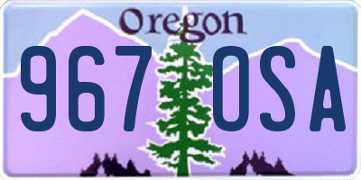 OR license plate 967OSA