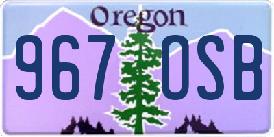 OR license plate 967OSB