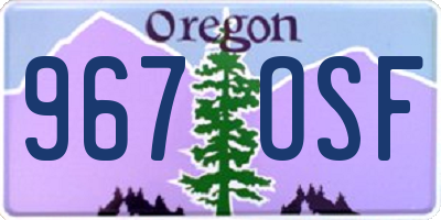 OR license plate 967OSF