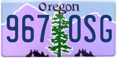 OR license plate 967OSG