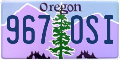 OR license plate 967OSI
