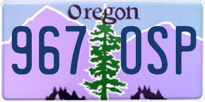 OR license plate 967OSP