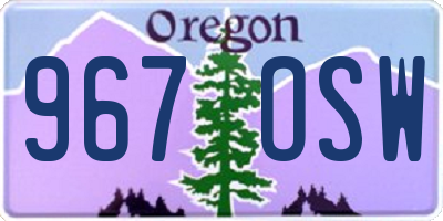 OR license plate 967OSW