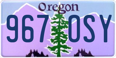OR license plate 967OSY