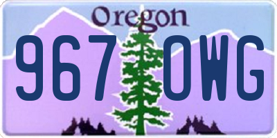 OR license plate 967OWG