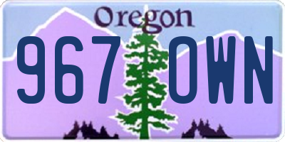 OR license plate 967OWN